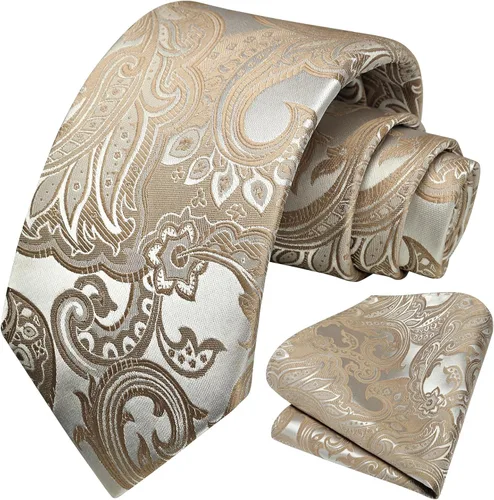Miniatura 196 de Corbatas florales tejidas clásicas para hombre, corbata cuadrada de bolsillo, corbatas formales para hombres, boda con pañuelo