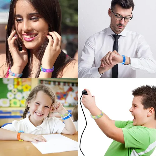 Miniatura 6 de 12 piezas de pulsera de silicona pop llavero de burbujas, juguetes sensoriales de hoyuelos simples a granel, recuerdos de fiesta, premios de aula