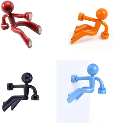 Miniatura 20 de Creative Wall Climbing Villain - Imanes para refrigerador, imán para colgar en la llave (negro, blanco, azul, naranja)