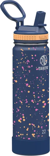 Miniatura 19 de Takeya Actives - Botella de agua de 24 onzas con tapa con popote, aislamiento de acero inoxidable de doble pared, apta para lavavajillas y sin BPA