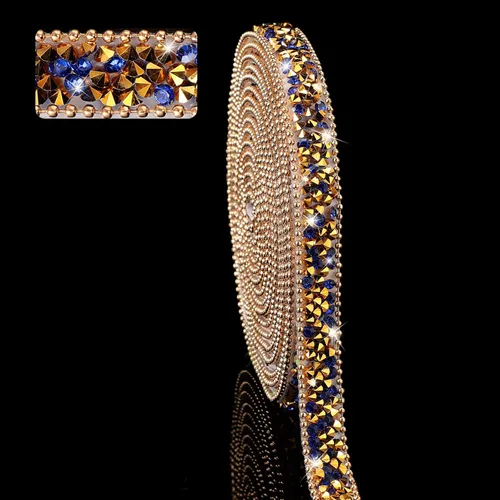 Miniatura 9 de Hicarer 3 yardas de cintas de diamantes de imitación de resina para boda, cinta autoadhesiva de diamantes de cristal, rollo de cinta de resina