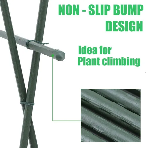Miniatura 4 de Mininfa Estacas de acero para plantas de 5 pies, estacas de jardín de metal recubierto de plástico, soporta escalada para tomates, árboles