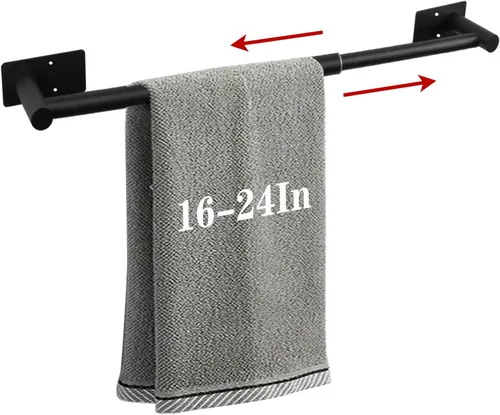 Miniatura 9 de Barra de Toalla de Baño Autoadhesiva, Barras de Toalla de Acero Inoxidable para Baño Adhesivas y Montadas en la Pared, Soporte de Toalla Resistente
