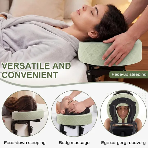 Miniatura 4 de Qunclay Reposacabezas de masaje para cama, color verde, altura ajustable, cuna de masaje en casa, masajes portátiles, soporte para reposacabezas