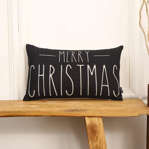 Miniatura 2 de TRENDIN PL1064TR - Funda de almohada navideña de 12 x 20 pulgadas, decoración de Navidad, de lino, rectangular, decorativa, lumbar, para cintura, 12