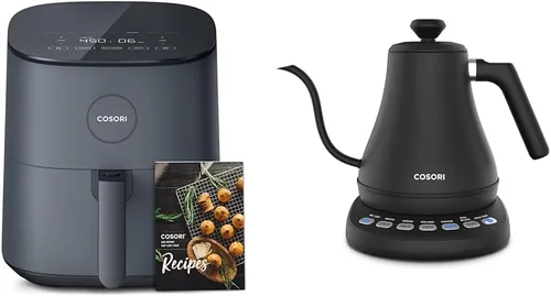 COSORI Air Fryer Pro LE - Freidora de aire de 5 cuartos de galón, comidas rápidas y fáciles, hasta 450 ℉, silenciosa, 85% y hervidor eléctrico de
