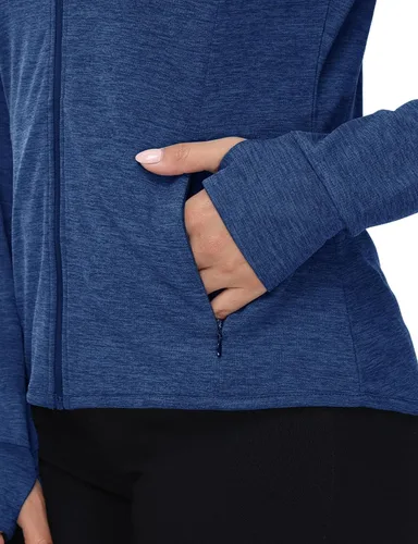 Miniatura 70 de TBMPOY Chaquetas con capucha y protección solar UPF 50+ para mujer, ligeras, de manga larga, para senderismo, exteriores, con cremallera completa