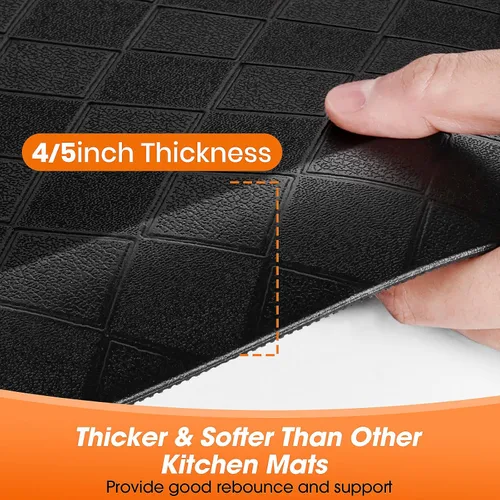 Miniatura 2 de Tapetes de cocina extra gruesos de 4/5 pulgadas para piso, antideslizantes, antifatiga, tapete de fregadero impermeable resistente a las manchas