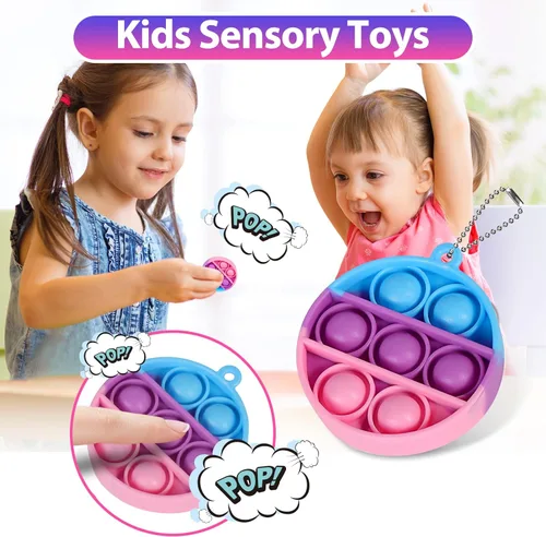 Miniatura 3 de Juguetes Pop Fidget a Granel Sus Favores de Fiesta para Niños 4-8 8-12 30 PCS Mini Pop Llavero Es Paquete de Juguetes Sensoriales Fidget Fidgets