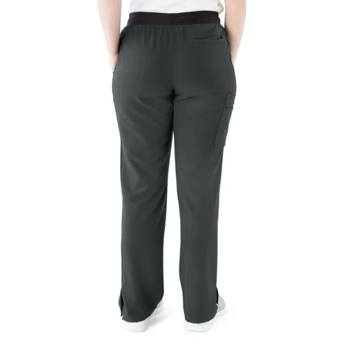 Miniatura 53 de ave. Varick - Pantalón médico de tiro medio para mujer, pierna recta, seis bolsillos, color azul caribeño, talla S