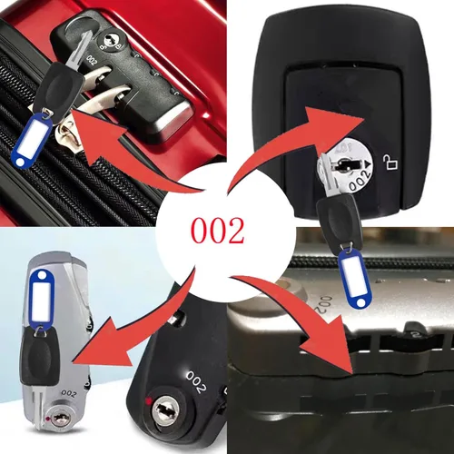 Miniatura 3 de 4 llaves de equipaje 007 002 para cerraduras de equipaje candado de maleta (4PCS_002Key)