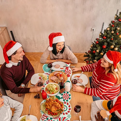 Miniatura 6 de FOIMAS Camino de Mesa de Dulces de Navidad, 71 x 13 pulgadas Camino de Mesa de Dulces Piruleta de Menta, Manteles de Mesa para Ornamento de Mesa