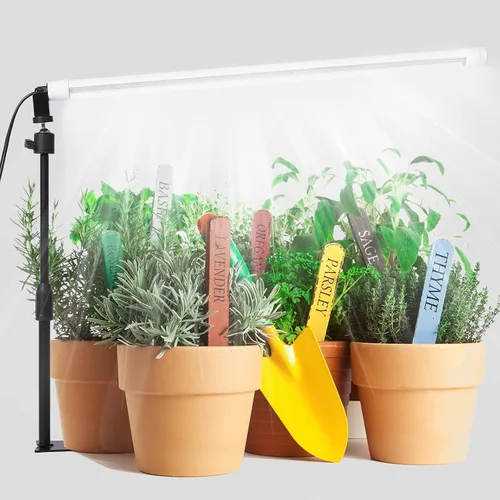 Luz LED de pie para crecimiento, barra T8 ajustable de 2 pies, luz blanca de 4500 K de espectro completo para cultivo de plantas en el soporte para