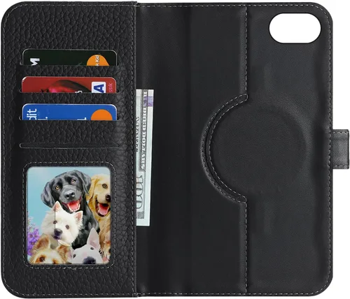 Miniatura 3 de Funda desmontable de cuero genuino para iPhone SE 2020/SE 2022/7/8, funda magnética 2 en 1 extraíble, soporte de carga Magsafe, funda protectora