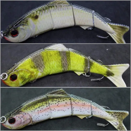 Miniatura 27 de Minnow Crankbait para pesca de lubina Señuelo de lubina Jerkbait Señuelos de pesca y caja de aparejos HC15KB