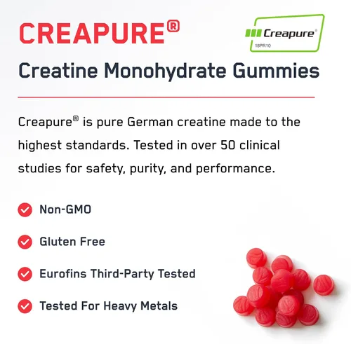 Miniatura 3 de SteelFit Creapure - Gomitas de monohidrato de creatina para hombres y mujeres, lima limón, suplementos nutricionales para entrenamiento de gimnasio