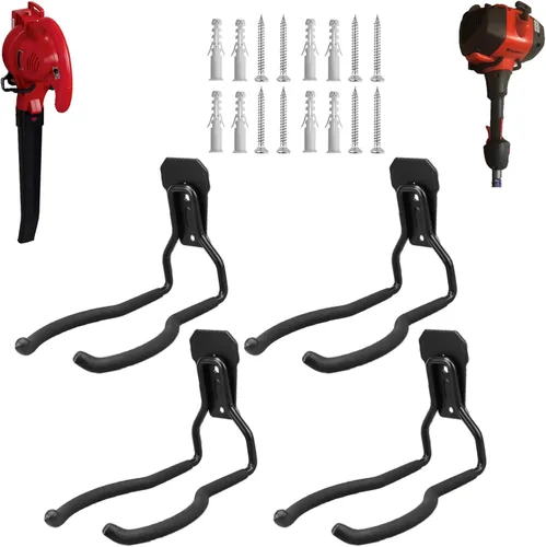 Miniatura 7 de Weedeater - Percha para recortar cuerdas, estante para herbicidas, ganchos de pared de garaje, soporte para herramientas eléctricas para pared