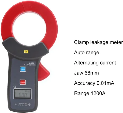 Miniatura 3 de Eujgoov Probador de corriente de fuga, amperímetro de medidor de corriente de abrazadera de fuga digital con interfaz USB, mandíbulas de 2.677 in