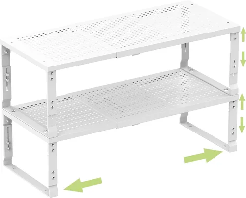Miniatura 10 de Organizador de Estante de Metal Ajustable y de Alta Resistencia - Estante de Almacenamiento Expandible y Apilable para Despensa para Cocina, Baño