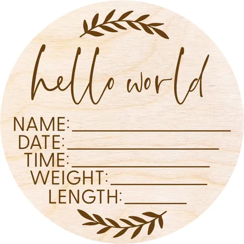 Miniatura 6 de Letrero Hello World para Recién Nacido - Placa de Anuncio de Nacimiento con Nombre del Bebé para Hospital - Accesorio para Fotos - Decoración Azul