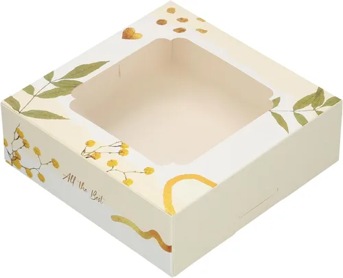 Miniatura 16 de Paquete de 20 cajas de panadería con ventana pequeñas de 6 x 6 x 2 pulgadas para galletas, dulces, pasteles, brownie, pastel de gasa, tarta, tarta