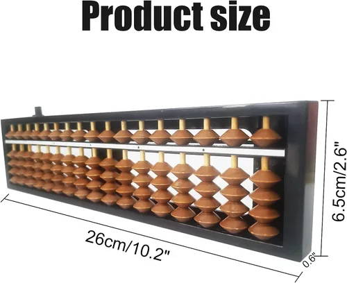 Miniatura 2 de Ábaco Soroban Profesional de 17 Columnas, Ábaco Matemático Estándar de Dígitos, Herramienta de Cálculo Matemático con Botón de Reinicio para Adultos