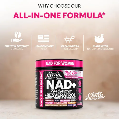 Miniatura 8 de NAD+ Suplemento de resveratrol para mujeres NAD cúrcuma vitamina C Acai granada colágeno péptidos nicotinamida fisetina vitamina E Polygonum