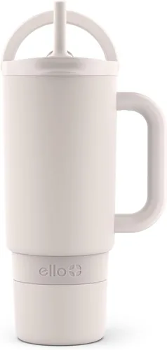 Miniatura 23 de Ello Port - Vaso de 40 onzas con asa de transporte y asa integrada, botella de agua reutilizable de acero inoxidable aislada al vacío, taza de viaje