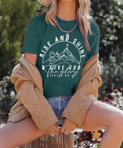 Miniatura 91 de Camisetas sin mangas de senderismo y montaña para mujer, divertidas camisetas de entrenamiento con gráficos de pino y amanecer, camisetas de verano