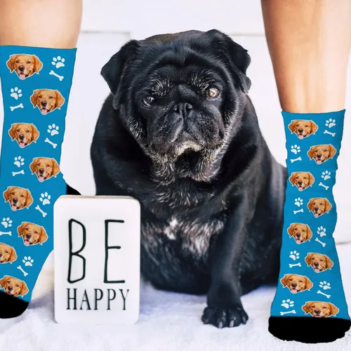 Miniatura 213 de Artsadd Calcetines personalizados para mujeres y hombres, amantes de los perros y gatos, regalos divertidos unisex personalizados