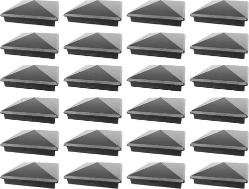 Miniatura 11 de Tapa de aluminio en forma piramidal para postes de madera, color negro (4 unidades)