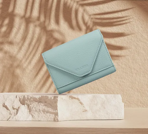 Miniatura 58 de grande Estuches para tarjetas 3639, Naranja, Tarjetero de cuero con cierre magnético, cartera pequeña de acordeón para mujer