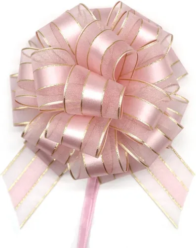 6 lazos para tirar, lazos para envolver regalos, lazos para cestas de boda, lazos de regalo, lazos grandes para regalos Rosado melocotón