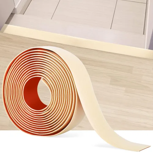 Miniatura 11 de Tira de transición de suelo de 5 pies, autoadhesiva, cubierta de vinilo, tira de transición divisora plana, diseño de grano de madera para huecos
