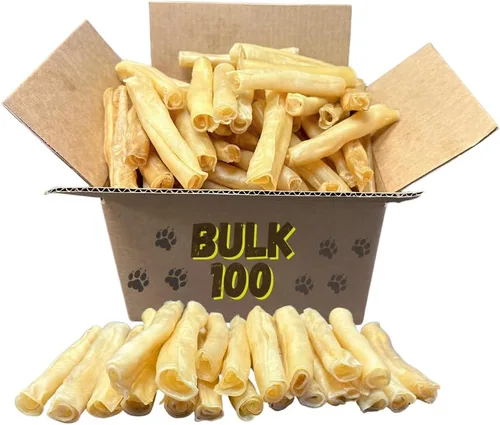 Miniatura 8 de Amazing Dog Treats Pequeña barra de colágeno – (6 pulgadas – 8 unidades) – Rollos de mejillas de carne de res de colágeno para perros – Palitos
