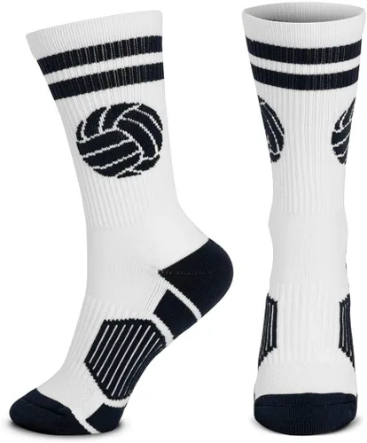 ChalkTalkSPORTS Calcetines tejidos de media pantorrilla de voleibol Pelota clásica Varios colores y tamaños