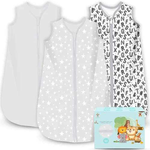 Miniatura 30 de Cute Castle Saco de dormir para bebé de 0 a 6 meses, ligero, 100% algodón, cremallera de 2 vías, TOG 0.5, manta de vestir para bebés, ropa de dormir