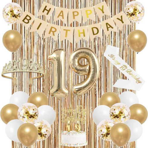 Miniatura 29 de Trgowaul Decoraciones de 9º cumpleaños para niñas, pancarta, banda y corona, decoración de pastel, globo de número 9, cortinas de flecos