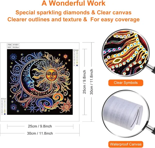 Miniatura 2 de Stalente Kits de pintura de diamantes para adultos, kits de arte de diamantes de forma especial 5D para principiantes, pintura de diamantes