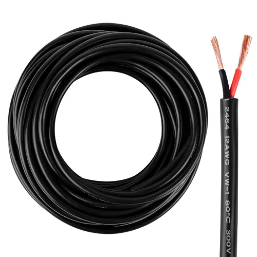 Miniatura 29 de Cable eléctrico calibre 10 con 2 conductores de cobre puro, libres de oxígeno, trenzados, de cloruro de polivinilo, flexible, para tiras