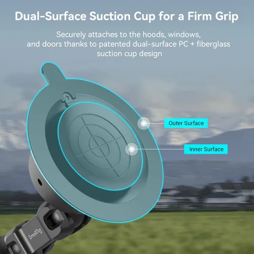 Miniatura 5 de SMALLRIG Soporte de ventosa para GoPro con pasador antitorsión, soporte de metal para parabrisas de automóvil en el exterior, montaje en tablero