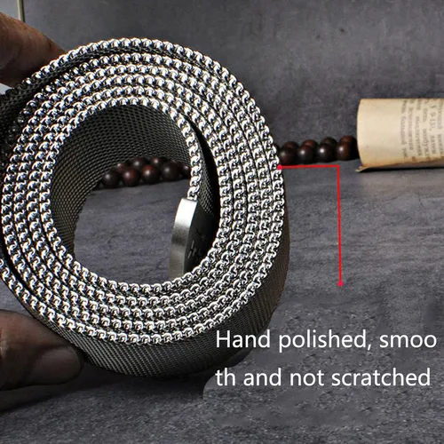 Miniatura 2 de Cinturón para hombre, cinturón de metal 3D con letras huecas automáticas con hebilla de acero inoxidable