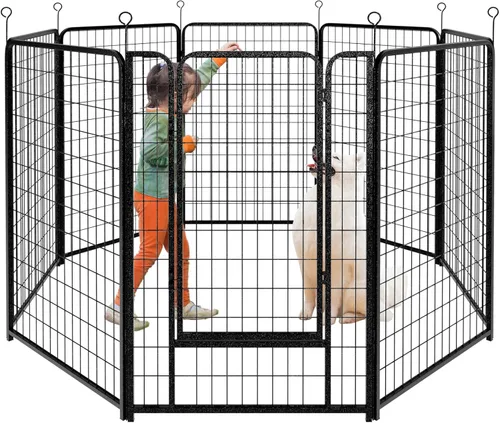 Miniatura 10 de Kfvigoho Corralito para perros para exteriores, extra ancho, 12 paneles de alta resistencia con revestimiento antioxidante, valla para perro