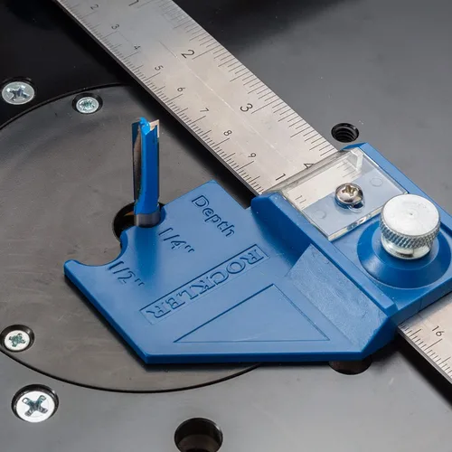 Miniatura 4 de Rockler Herramienta de calibre central/profundidad de broca de enrutador de 12 pulgadas, herramientas de medición de carpintería de calibre