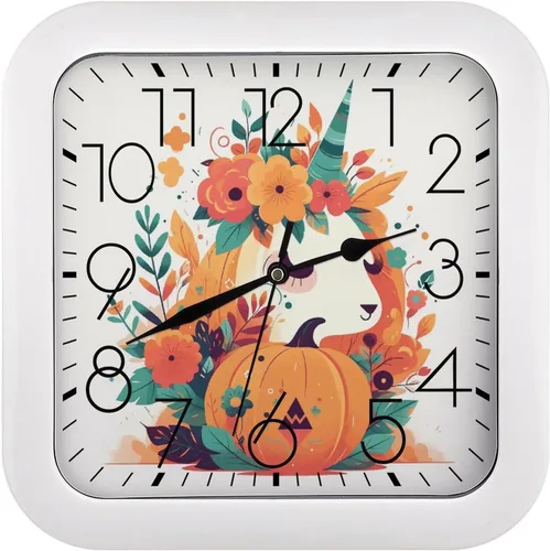 Miniatura 21 de 10" Square Modern Wall Clock,American Flag Skull Print Kitchen Clocks Wall Battery Operated,Silent Non Ticking Unique Funny Cute Wall Clock for