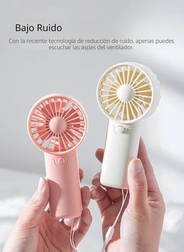 Miniatura 4 de Mini ventilador portátil (2 pilas AAA, pilas no incluidas) Ventilador de mano ligero perfecto para exteriores, viajes, oficina, senderismo