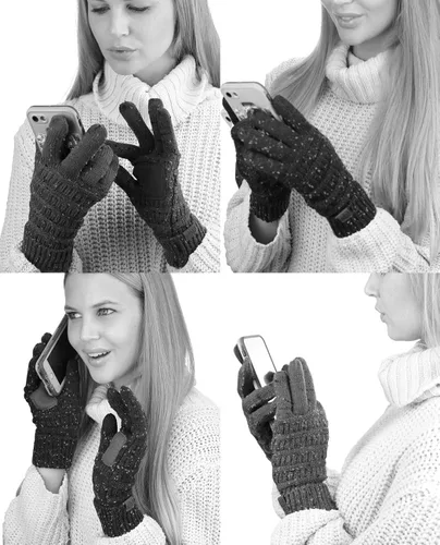 Miniatura 2 de CC Guantes de punto unisex para pantalla táctil cálidos antideslizantes