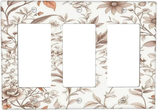 Miniatura 33 de Cubiertas Decorativas para Tomacorrientes Boho Floral Beige Flor y Hoja Botánico 1 Gang Interruptor de Luz Dúplex Placa Cubierta Placas de Boho