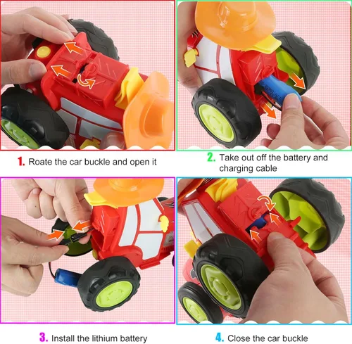 Miniatura 3 de GoolRC Coche de salto loco para niños, auto de acrobacias RC con luces musicales, auto recargable a control remoto, juguete mecedora controlado por