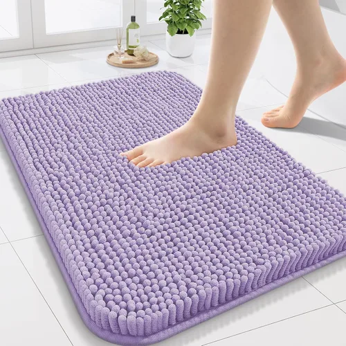 Miniatura 117 de Arotive Alfombras de baño de felpilla extrasuaves y absorbentes, de 24 x 16 pulgadas, lavables a máquina, parte trasera de goma antideslizante